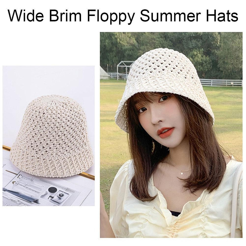 Novas meninas chapéu de sol ab - Bucket Hat Straw avaliação e preço